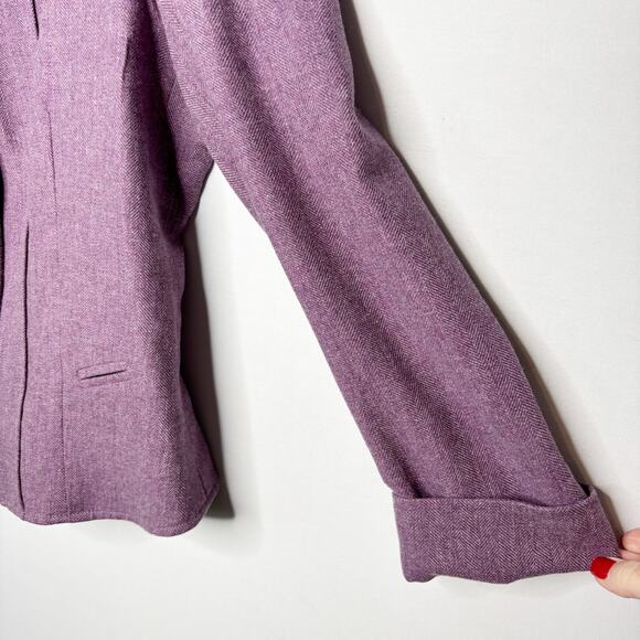 Frontier Lawrence Scott Blazer Size 14 Wool Tweed Western Puff Sleeve Victorian - Picture 6 of 14